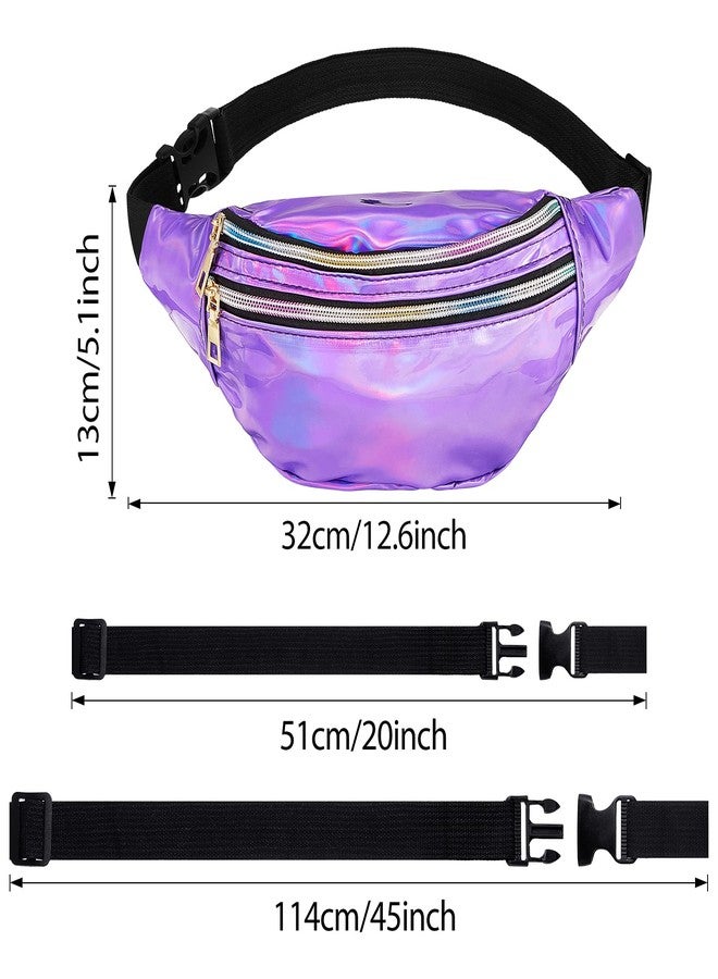 فريندا حقيبة خصر رياضية ملونة من قطعتين من فريندا، بتصميم ثلاثي الأبعاد، للنساء (فضي، بنفسجي) - Image 2